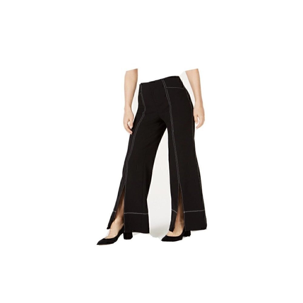 INC International Concepts Women's Split Wide-Leg Pants Black. Size 2.